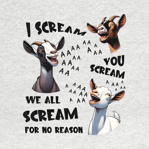 Goats I Scream You Scream For No Reason by ladonna marchand